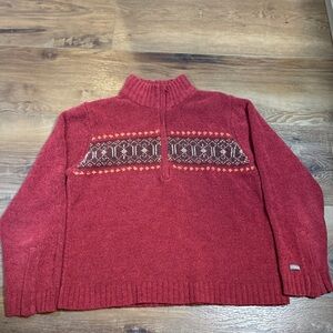 Columbia women’s  red Nordic quarter zip Sweater
